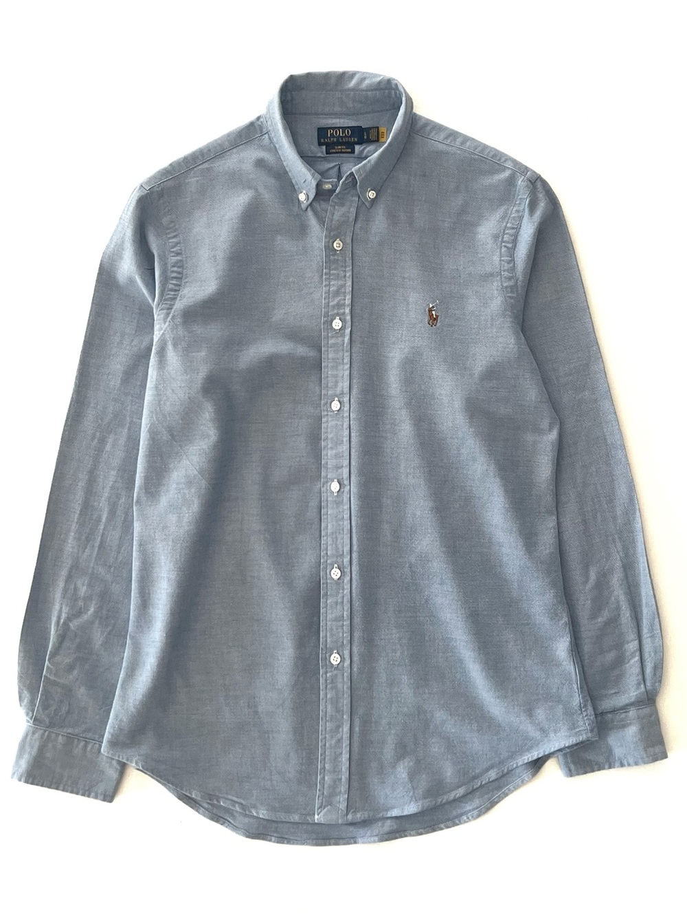 Polo Ralph Lauren Slim Fit Stretch Oxford Shirt in Light Blue Size Large